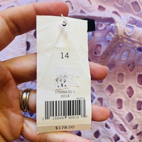NWT Banana Republic Dress Lace Eyelet Peplum Lavender Pruple Violet Plus Spring - Picture 10 of 15